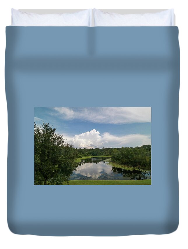Clouds Duvet Cover featuring the photograph Perfect Reflection by Rick Redman
