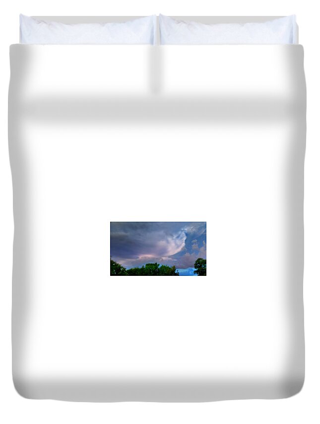 Weather Duvet Cover featuring the photograph Perfectly Pink and Purple Sky by Ally White