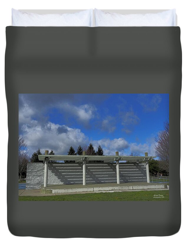 Landscape Duvet Cover featuring the photograph Performance Stage by Richard Thomas