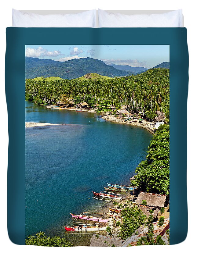 Tranquility Duvet Cover featuring the photograph Philippines, Davao Oriental Province by John Seaton Callahan