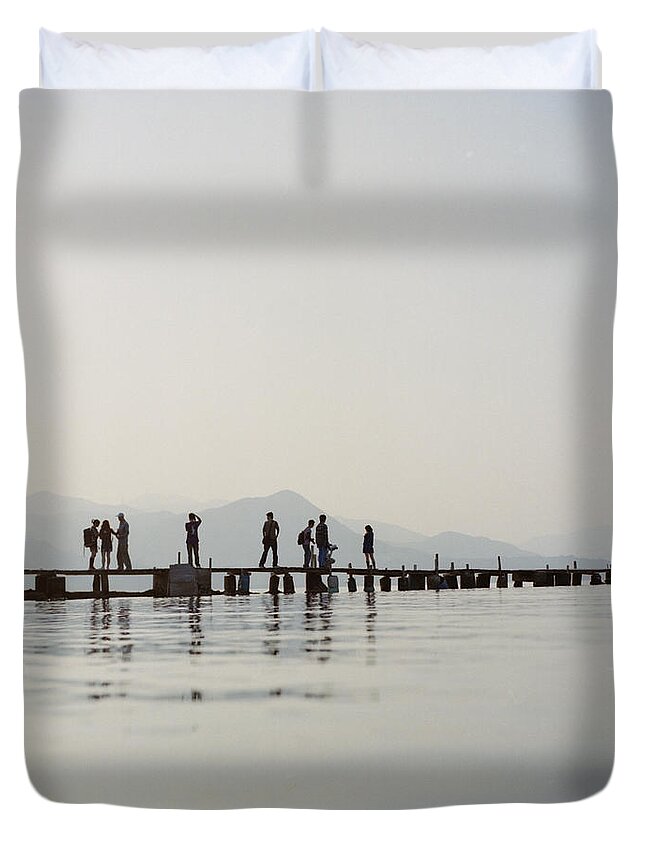 Scenics Duvet Cover featuring the photograph Photographers by Jdnyim