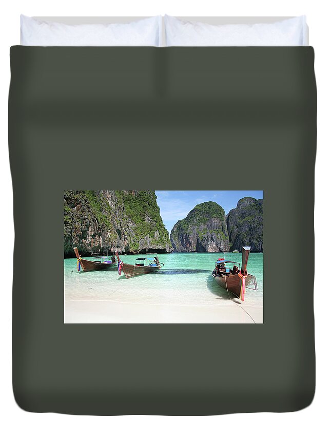 Outdoors Duvet Cover featuring the photograph Phuket, Thailand - Boating by Flyrfixr