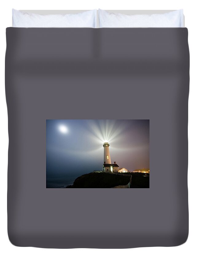 California Duvet Cover featuring the photograph Pigeon Point Lighthouse Electric by Tyler Westcott