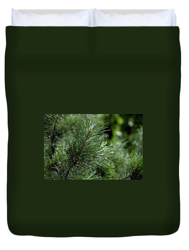 Needle Duvet Cover featuring the photograph Pine by Mikbis