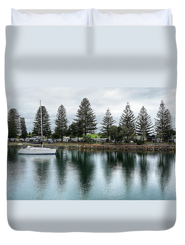 Pine Trees Forster Duvet Cover featuring the digital art Pine Trees Forster 877 by Kevin Chippindall