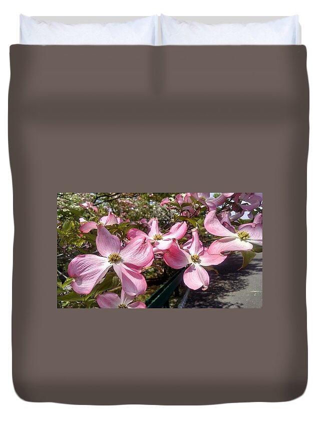 Bloom Duvet Cover featuring the photograph Pink Dogwood Blooms by Christopher Lotito