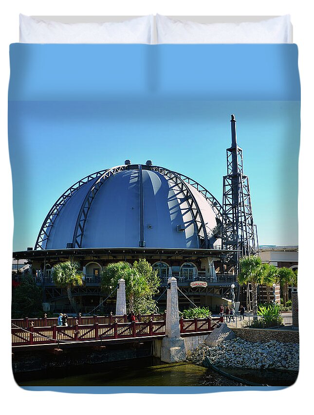 Architecture Duvet Cover featuring the photograph Planet Hollywood architecture work D by David Lee Thompson