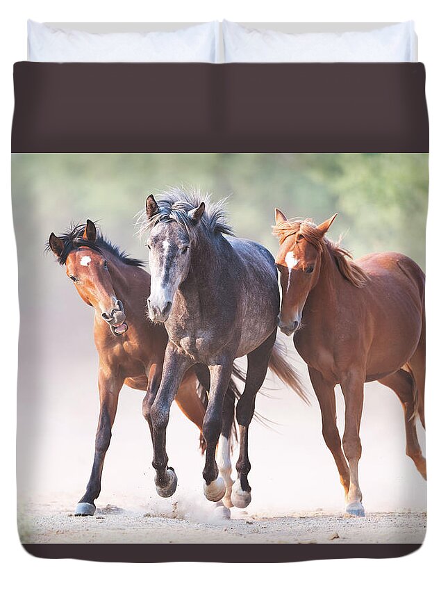 Battle Duvet Cover featuring the photograph Play by Shannon Hastings