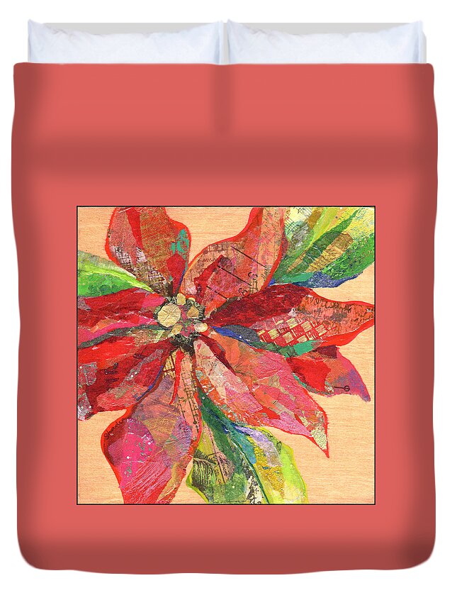 Poinsettia Duvet Cover featuring the painting Poinsettia II by Shadia Derbyshire