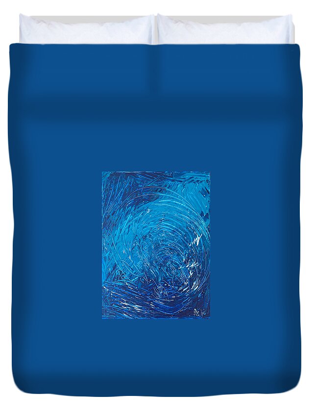 Abstract Painting Duvet Cover featuring the painting Polar Vortex by Raji Musinipally