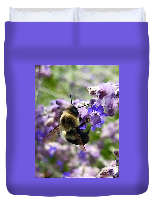 Bumblebee Duvet Cover featuring the photograph Pollinator by Tom Johnson