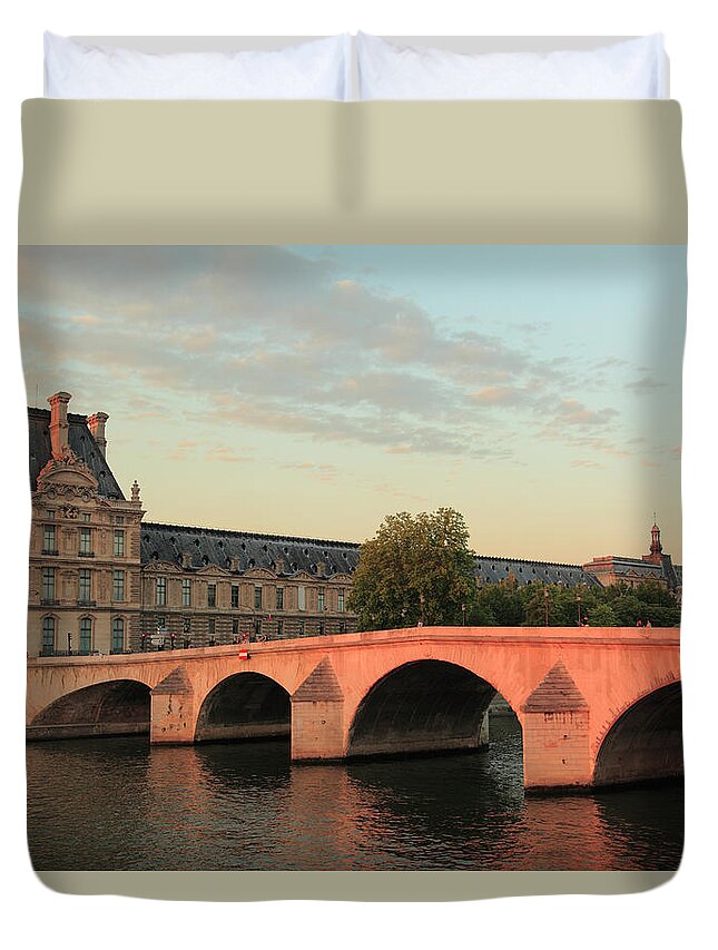 Arch Duvet Cover featuring the photograph Pont Royal Bridge by Bruce Yuanyue Bi