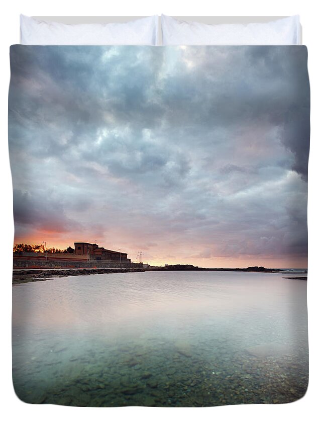 Swimming Pool Duvet Cover featuring the photograph Pool Puertillo by Www.ginomaccanti.com