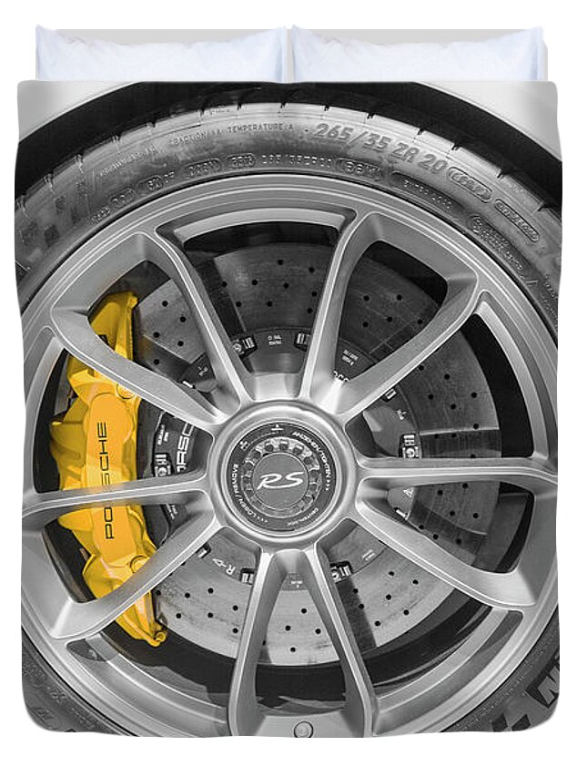Porsche Wheel Duvet Cover featuring the photograph Porsche 911 Gt3rs Wheel by Stefano Senise