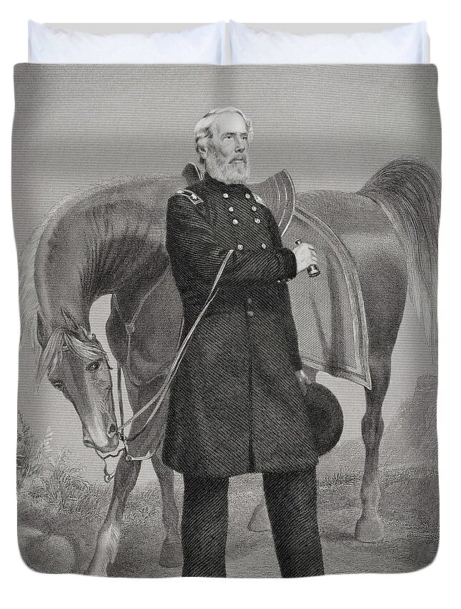 General Duvet Cover featuring the painting Portrait Of General Edwin Vose Sumner by Alonzo Chappel