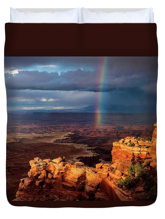 Rainbow Duvet Cover featuring the photograph Pot of Gold by David Soldano