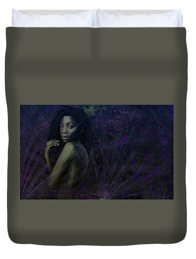 Digital Art Duvet Cover featuring the painting Preta by Jeremy Robinson