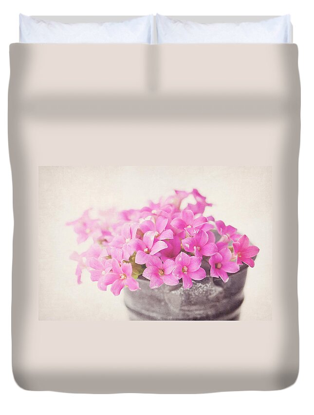 Bucket Duvet Cover featuring the photograph Pretty Pink by Skcphotography