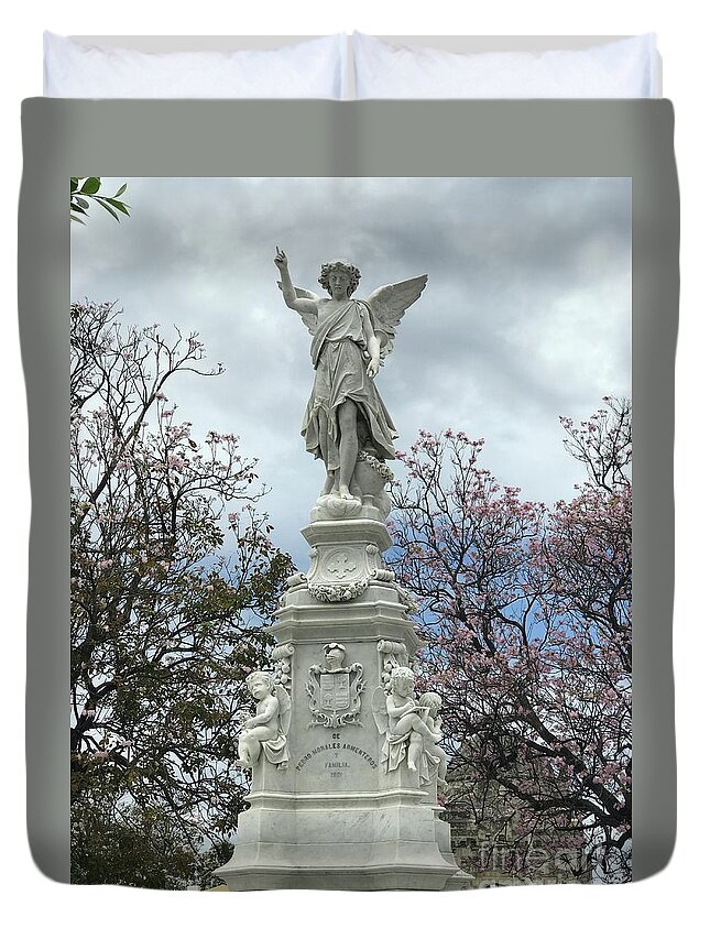 Strong Angelic Beings Duvet Cover featuring the photograph Proclaim Peace by Audrey Peaty