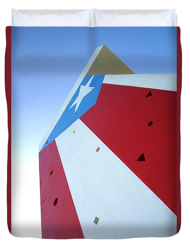 Richard Reeve Duvet Cover featuring the photograph Puerto Rico - Concrete Flag by Richard Reeve