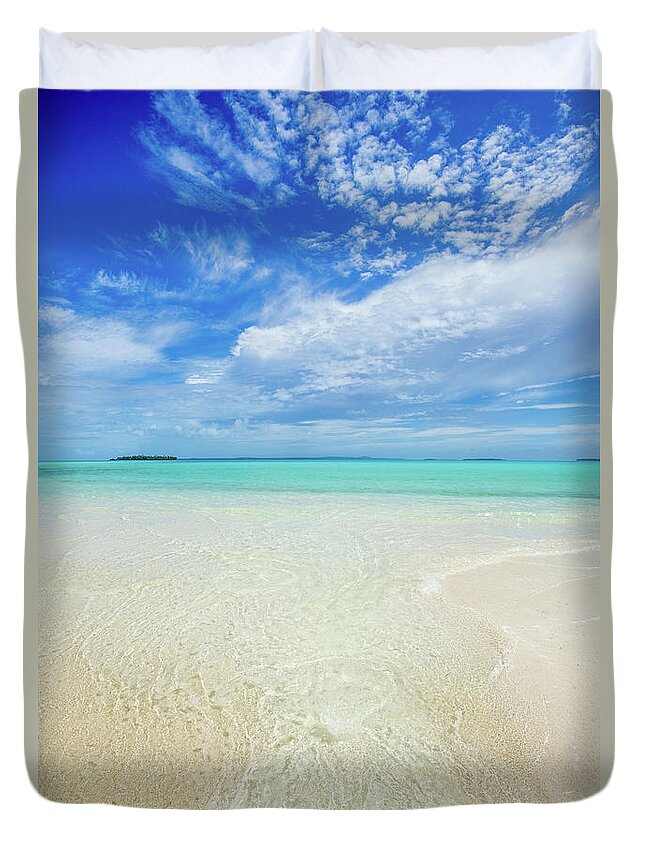 Aitutaki Duvet Cover featuring the photograph Pure Blue Bliss by Becqi Sherman