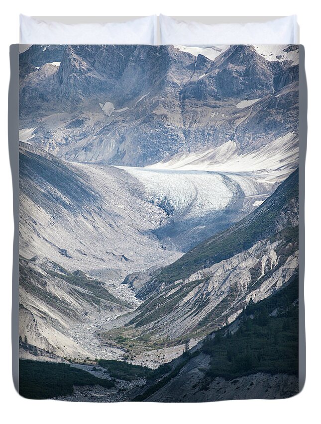 Alaska Duvet Cover featuring the photograph Queen Inlet Glacier by Timothy Johnson