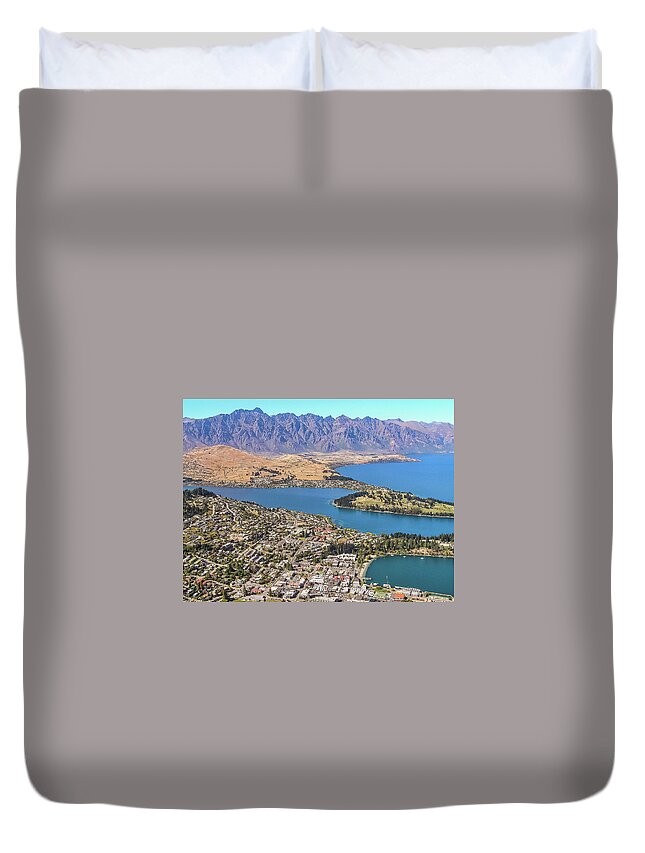Tranquility Duvet Cover featuring the photograph Queenstown, New Zealand by Steve Oldham