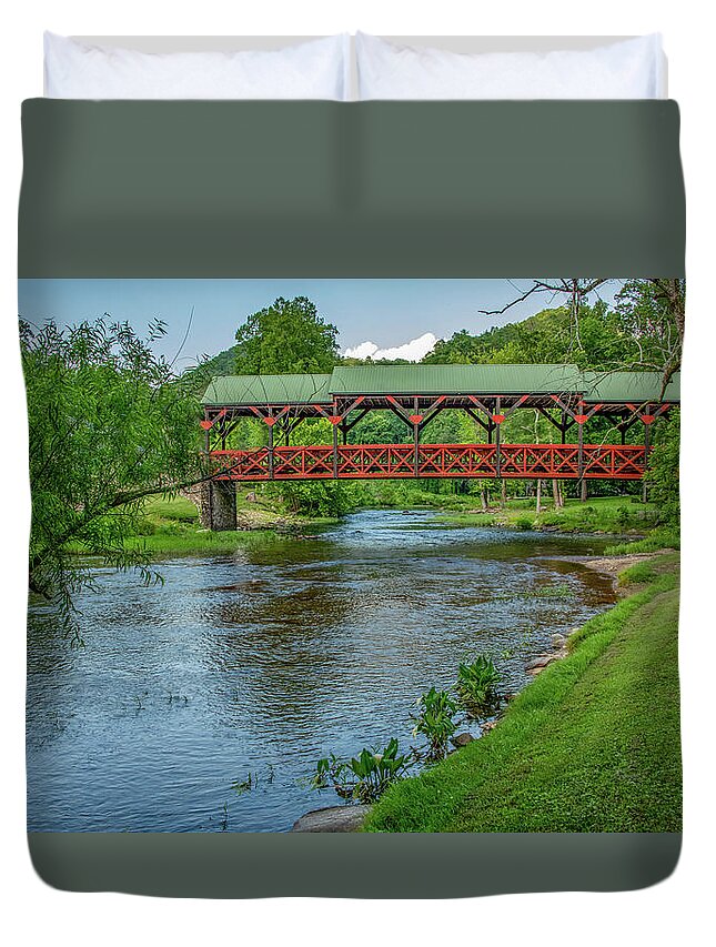 River Duvet Cover featuring the photograph Quiet River by Marcy Wielfaert