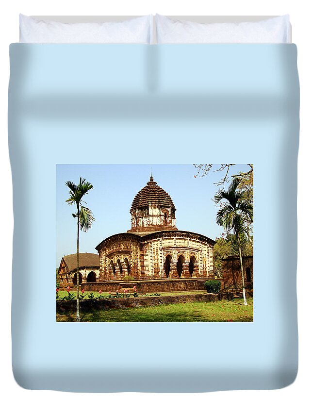 Tranquility Duvet Cover featuring the photograph Radha Madhab Temple At Bishnupur,west by Ayan Mukherjee's Photography