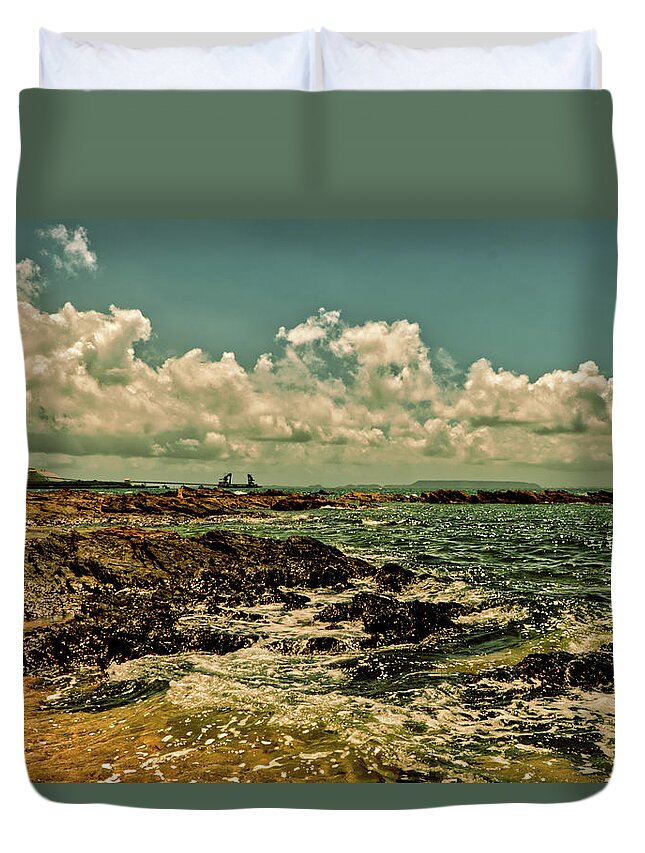 Beach Duvet Cover featuring the photograph Rainbow beach by Eric Hafner