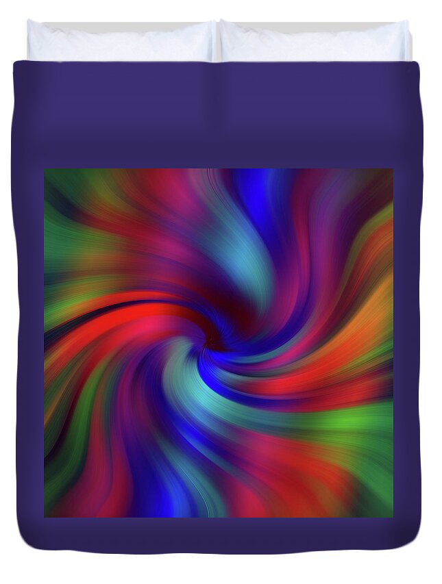 Abstract Duvet Cover featuring the photograph Rainbow Swirls by Bridget Calip