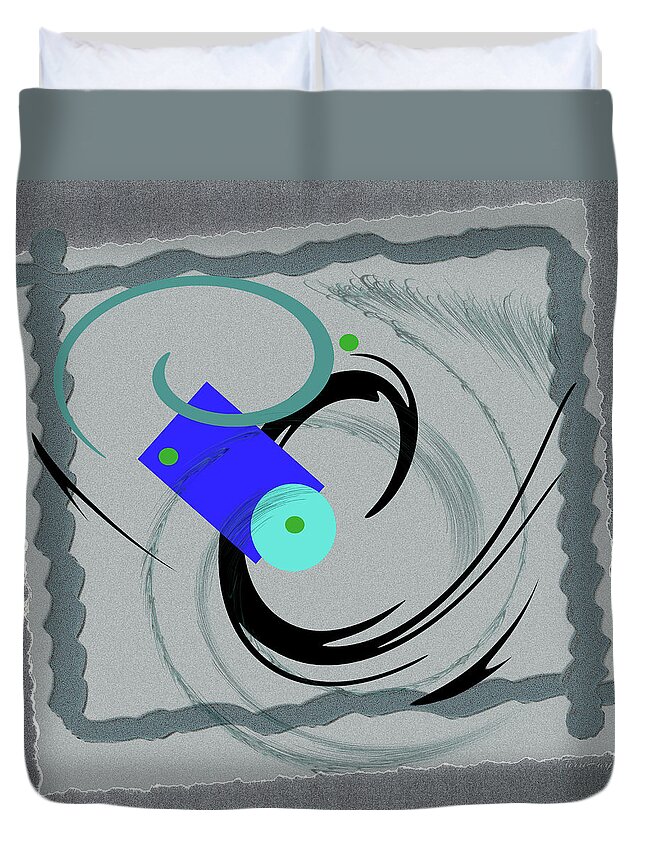 Abstract Duvet Cover featuring the photograph Randomness Variations 5, On Paper Montage by Terri Harper