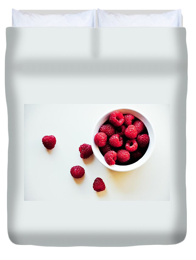 Food And Drink Duvet Cover featuring the photograph Raspberry by All Images Copyright © Brandon Lyon