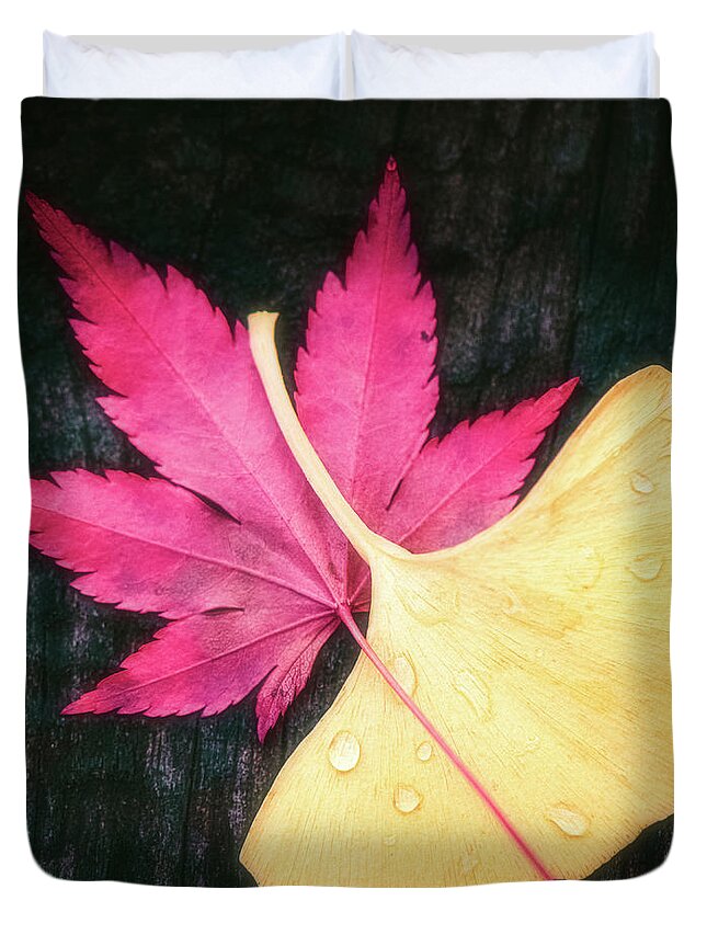 Autumn Duvet Cover featuring the photograph Red and Yellow by Philippe Sainte-Laudy