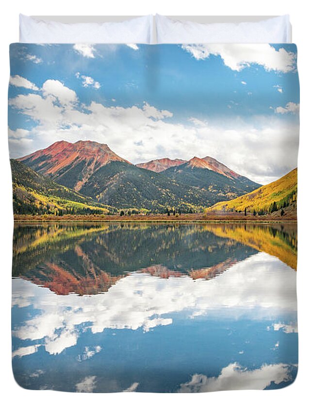 Red Duvet Cover featuring the photograph Red Mountain Pass by Melissa Lipton