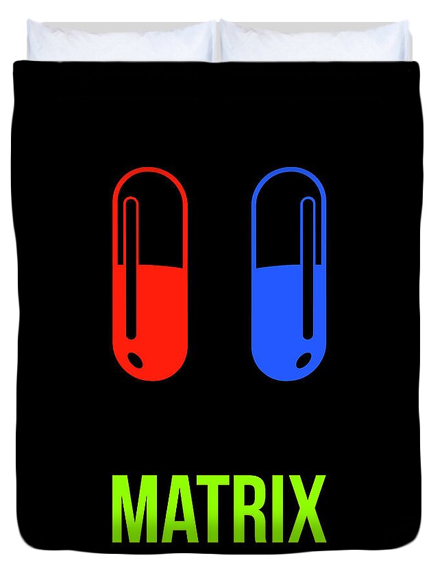 Matrix Duvet Cover featuring the digital art Red Pill or Blue Pill by Naxart Studio