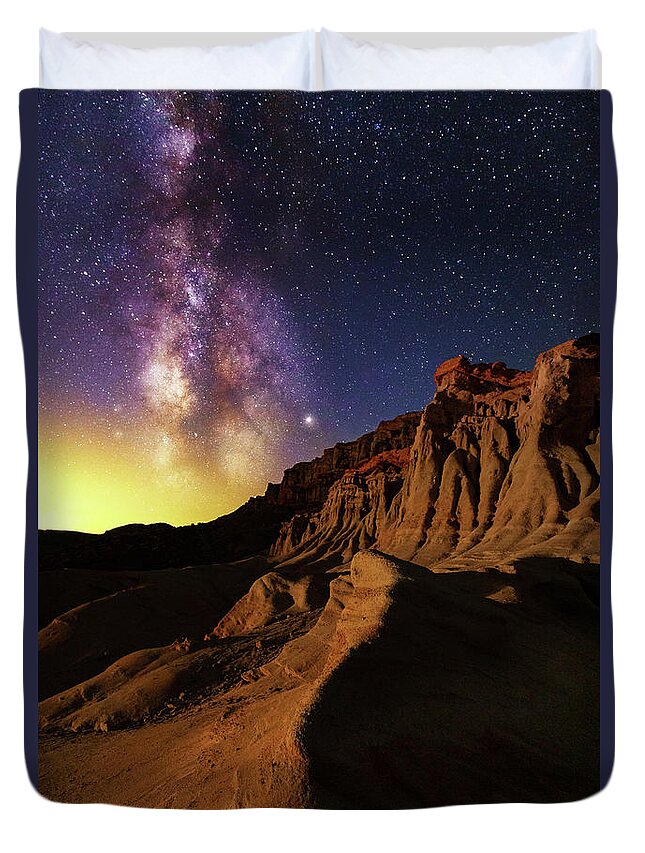 Milkyway Duvet Cover featuring the photograph Red Rock by Tassanee Angiolillo