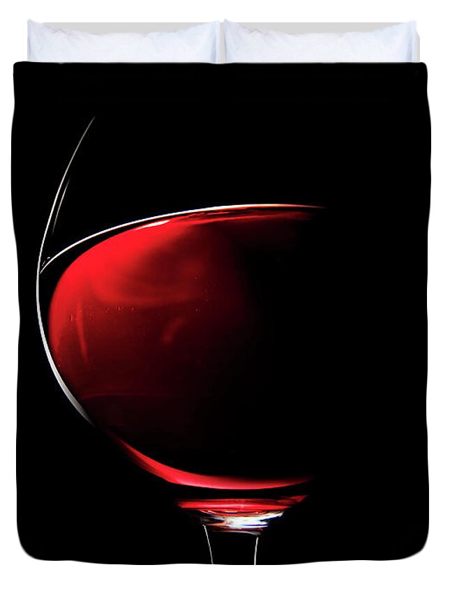 Red Duvet Cover featuring the photograph Red Wine by Johan Swanepoel
