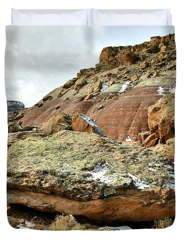 Ruby Mountain Duvet Cover featuring the photograph Redland Mesa near Colorado National Monument by Ray Mathis