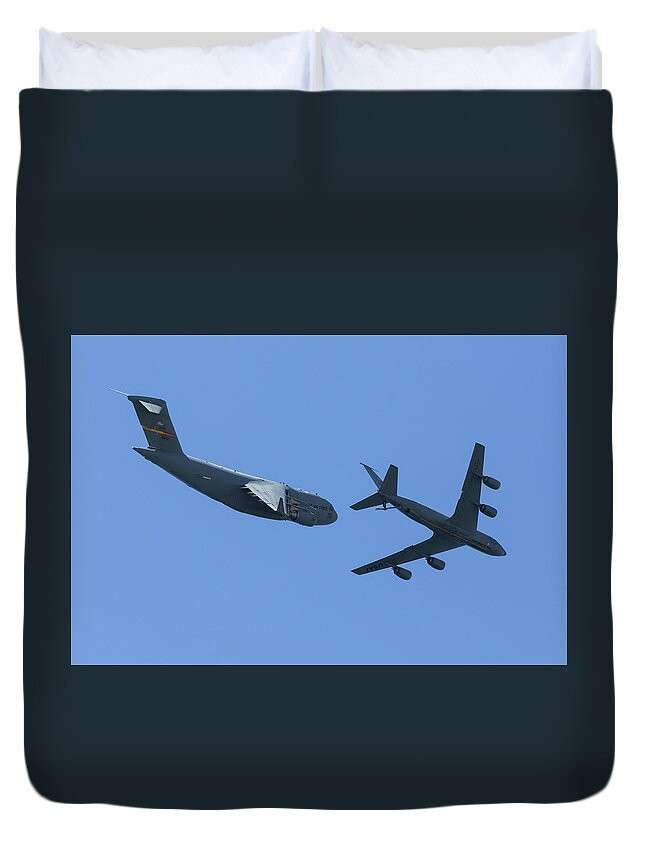 Refueling Duvet Cover featuring the photograph Refueling Complete by John Daly