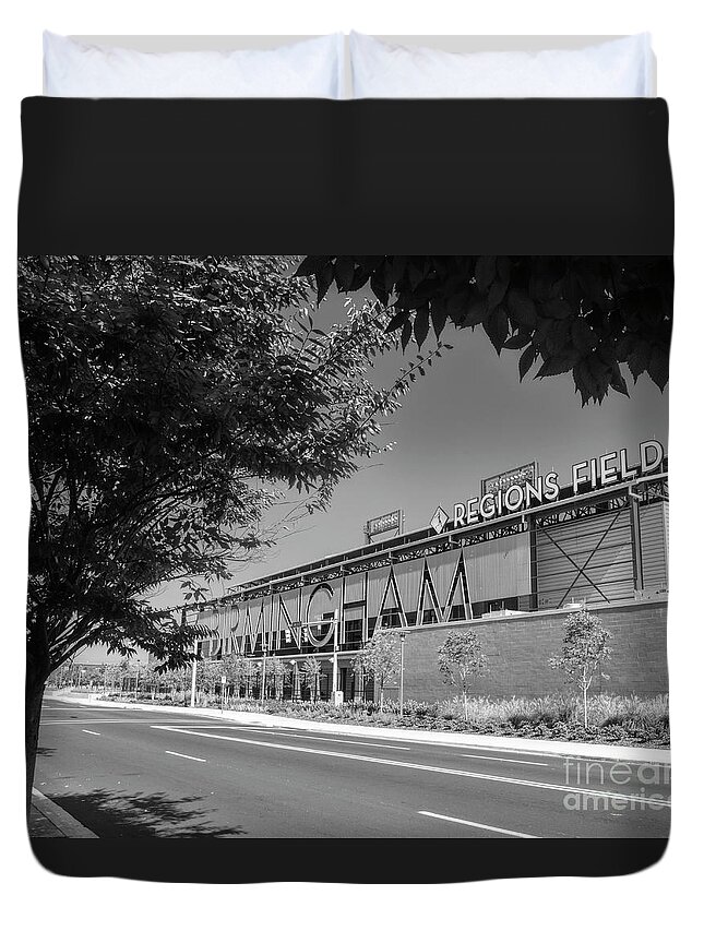 Regions Field Duvet Cover featuring the photograph Regions Field Home of the Barons by Ken Johnson