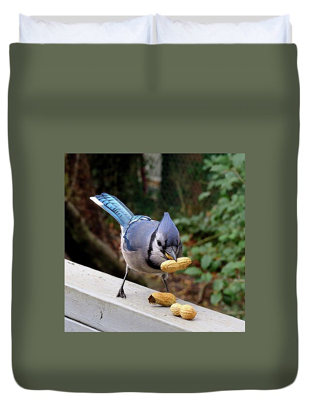 Blue Jay Duvet Cover featuring the photograph Relax... I Got This. by Linda Stern