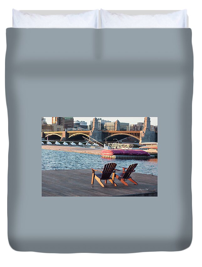 Photograph Duvet Cover featuring the photograph Relaxing on the River by Suzanne Gaff