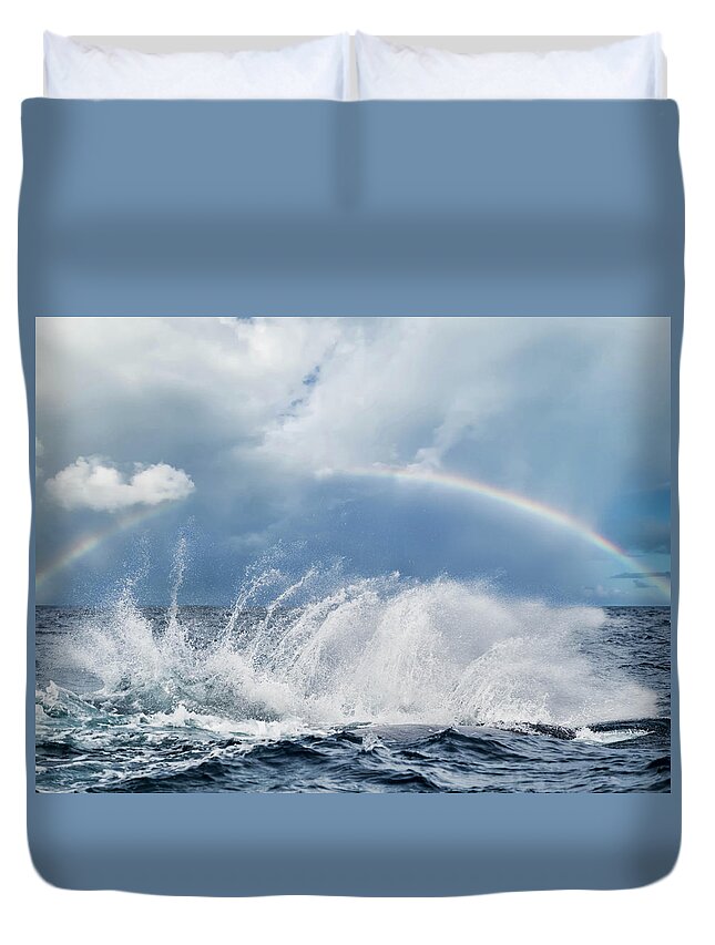 Whale Splash Duvet Cover featuring the photograph Resounding Joy by Louise Lindsay