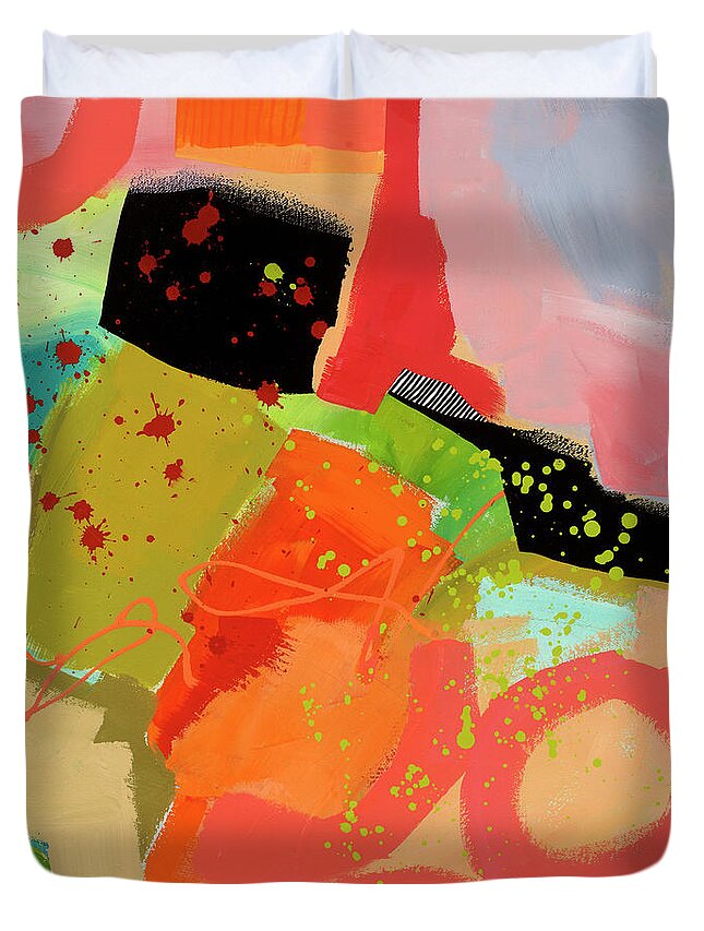 Abstract Art Duvet Cover featuring the painting Rising Even Faster by Jane Davies