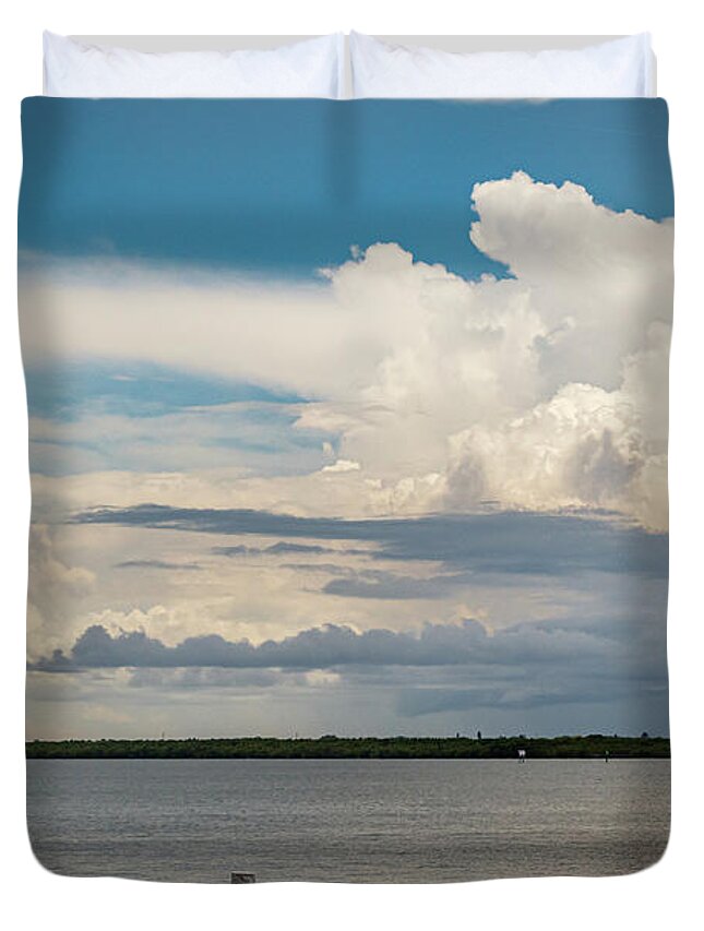 Water Duvet Cover featuring the photograph River View by Les Greenwood