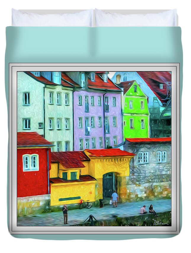 Regensberg Duvet Cover featuring the photograph Riverbank by Peggy Dietz