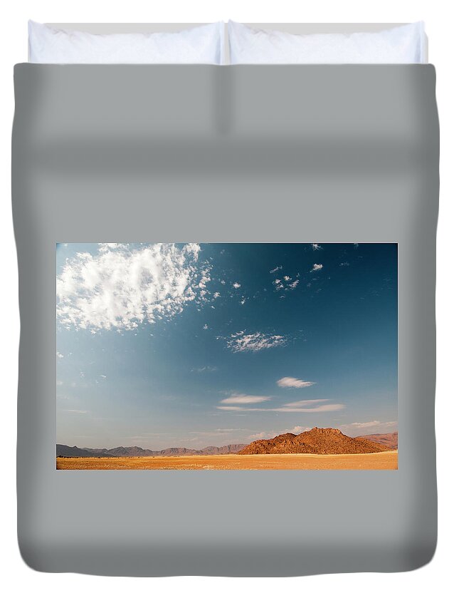 Scenics Duvet Cover featuring the photograph Road To Nowhere In Namibia by Subman