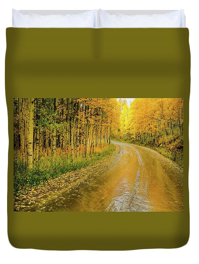 Aspens Duvet Cover featuring the photograph Road To Oz by Johnny Boyd