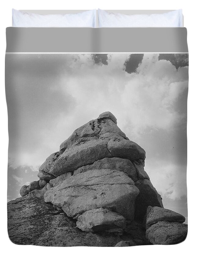 Rock Duvet Cover featuring the painting Rock and Cloud Kings River Canyon by Ansel Adams